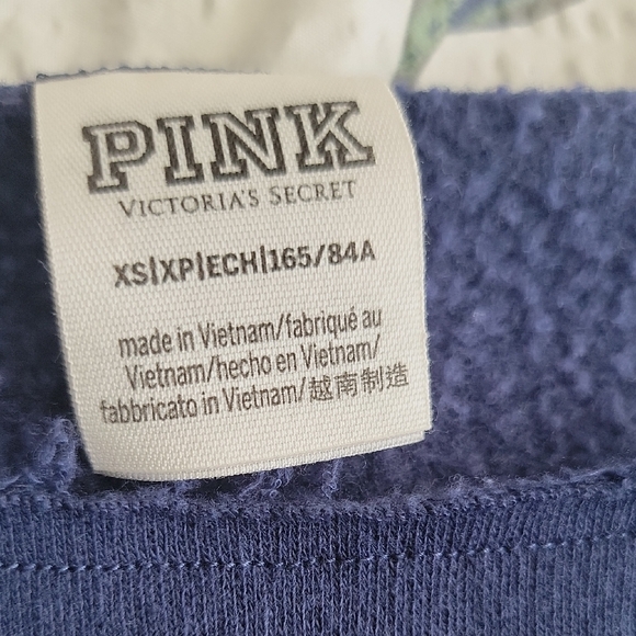 PINK Victoria's Secret Off-Shoulder Navy Sweater - Picture 2 of 3